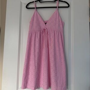 wild fable Light Pink Eyelet Spaghetti Strap Dress